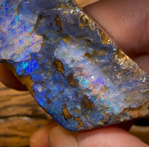 247.5cts - Australian Boulder Opal Rough Preform. Natural Split - Opal Whisperers