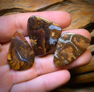 99.7cts - 3x Mixed Australian Boulder Opal’s. Wholesale Dealers Parcel