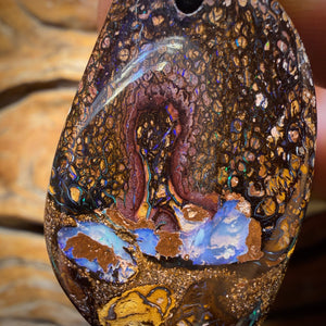 43 x 25mm - Drilled Tribal Queensland Boulder Opal Necklace