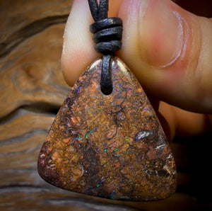 Auction Fall-Through = Your Gain! 🔥 Now More Than 50% Off RRP 🚨 30 x 30mm - Drilled Tribal Queensland Boulder Opal Necklace