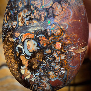 34 x 25mm - Drilled Tribal Queensland Boulder Opal Necklace