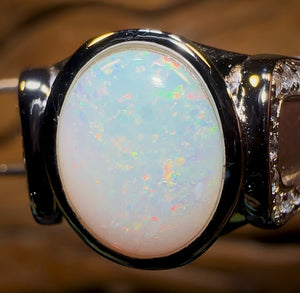 Sterling Silver - South Australian White Opal Ring - Opal Whisperers