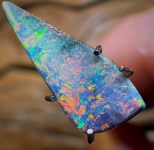 1.8cts - Queensland Boulder Seam Opal Red Multi Floral