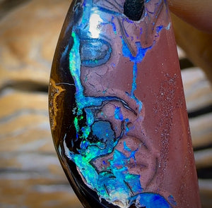 34 x 15mm - Drilled Tribal Queensland Boulder Opal Necklace