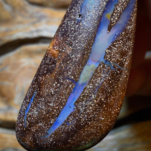 45 x 18mm - Drilled Queensland Boulder Seam Opal Necklace