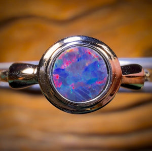 Sterling Silver - Queensland Boulder Opal Doublet Ring