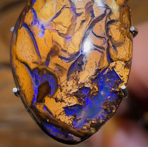 8.6cts - Great Purple Tribal Bargain Queensland Boulder Opal from Yowah