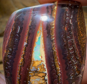 244.5cts - “Twin Caves” Koroit Nut Opal. TRIBAL PATTERN Picture Landscape Pair - Opal Whisperers