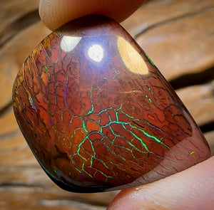 “Green Lightning” 48.4cts - Tribal Australian Boulder Opal