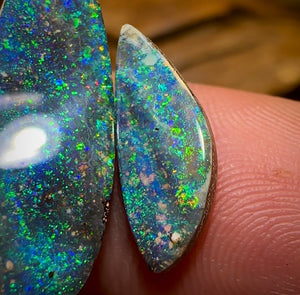 9.5cts - GEM Queensland Boulder Seam Opal Pair - Opal Whisperers