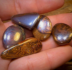 🔒89.1cts - 5x Loose Queensland Boulder Opals. Wholesale Bargain Parcel