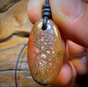 30 x 16mm - Drilled Australian Tight Tribal Boulder Opal Necklace