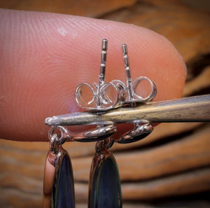 48-Hour VIP Crazy Offer Sterling Silver - Australian Boulder Opal Doublet Drop Stud Earrings