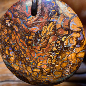 36 x 36mm - Drilled Tribal Queensland Boulder Opal Necklace