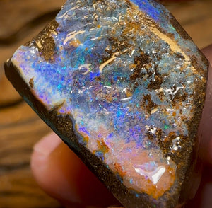 53.8cts - Australian Boulder Opal Rough Preform. Natural Split - Opal Whisperers