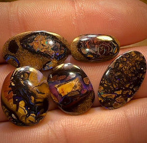 🔒36.7cts - 5x Finished Tribal Queensland Boulder Opals. Wholesale Parcel