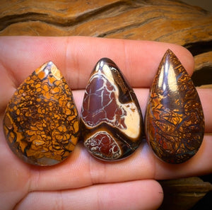 195.3cts - 3x Australian Tribal Boulder Opal’s. Wholesale Dealers Parcel