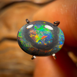 1.4cts - ‘Opal Eye’ Gem Black Opal from Lightning Ridge with Red Multi Colour