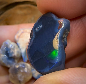 98.8cts - 4x Lightning Ridge Crystal, Dark and Black Opal Rough - Opal Whisperers