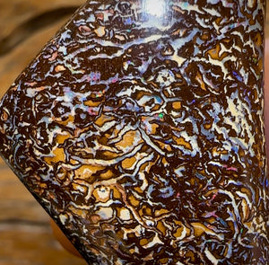 115.3cts - āTribal Camouflageā Polished Tribal Yowah Nut Opal Specimen. - Opal Whisperers