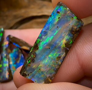 (Template) 69cts - 6x Australian Boulder Opal Rubs. TOP QUALITY - Opal Whisperers