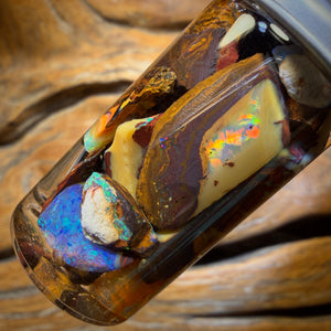 83.9cts - Jar of Yowah Nut Opal Rough w/ Fossil Opal