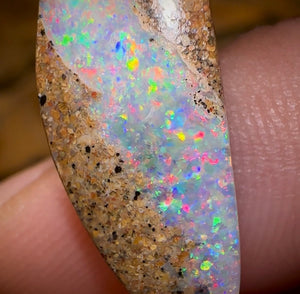 6.5cts - Solid Australian Boulder Pipe Opal Red/ Multi - Opal Whisperers