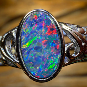 Sterling Silver - Queensland Boulder Opal Doublet Ring