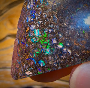 357.5cts - Electric Tribal Queensland Black Boulder Opal. Polished Specimen