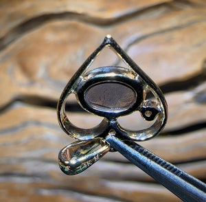 14k Gold - Queensland Boulder Opal Doublet Pendant Semi Harlequin - Opal Whisperers