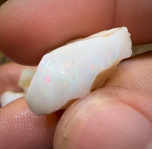 (Template) 98.3cts - 7x South Australian White Opal Rough Pieces - Opal Whisperers
