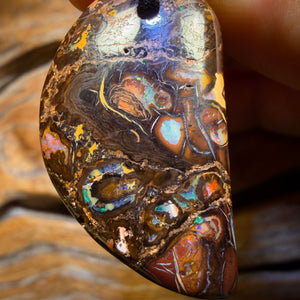 32 x 19mm - Drilled Cool Tribal Queensland Boulder Opal Necklace