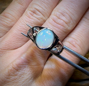 Sterling Silver - Men’s /Unisex South Australian Crystal Opal Ring $200 Off