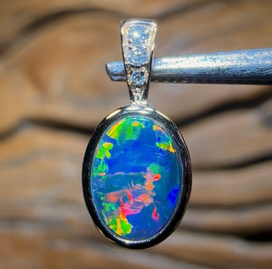 14k Gold - Queensland Boulder Opal Doublet Pendant - Opal Whisperers