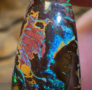 19.4cts - Electric Top Tribal Australian Boulder Opal from Koroit - Opal Whisperers