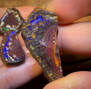 🔒157,6 ct – 3x Rohopal-Paket aus Yowah-Nuss. Australischer Boulder-Opal.