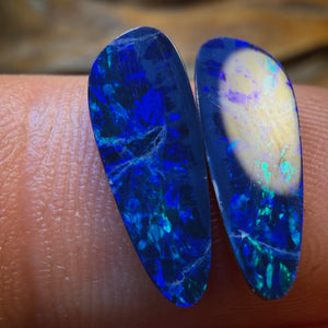 3.1cts - Australian Boulder Opal Doublet Pair