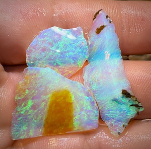16.5cts - 3x Australian Yowah Crystal Opal Rough Pieces. Highly Prized Material - Opal Whisperers