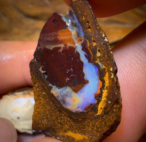 47.1cts - Yowah Nut Partial Crystal Centre Rough Specimen Pair