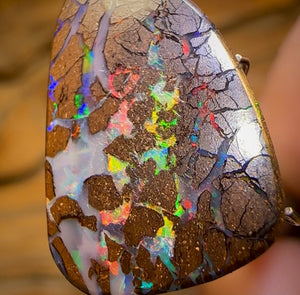 10.3cts - Queensland Boulder Opal from Yowah. Red Multicolours!