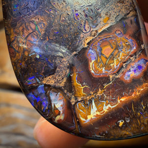 39 x 23mm - Drilled Tribal Queensland Boulder Opal Necklace