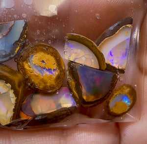 38.6cts - 10x Yowah Nut Opal Rubs. Crystal Centres - Opal Whisperers