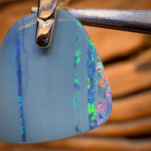 Sterling Silver - Australian Boulder Opal Doublet Pendant