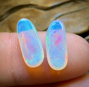 3.75cts - Lightning Ridge Crystal Opal Pair