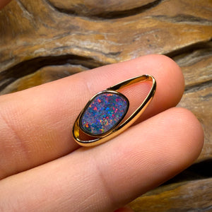 Sterling Silver Gold Plated - Queensland Boulder Opal Doublet Pendant