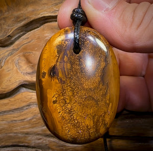 52 x 37mm - BIG Oval Drilled Boulder Opal Pendant w/ Eco Friendly Vegan Cord
