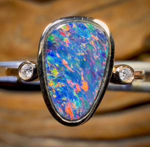 14k Gold - Queensland Boulder Opal Doublet Ring