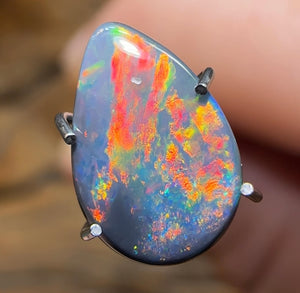1.3cts - Australian Red on Black Opal from Lightning Ridge - Opal Whisperers