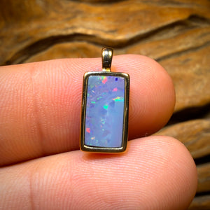 WILDCARD! Sterling Silver Gold Plated - Unisex Queensland Boulder Opal Doublet Pendant