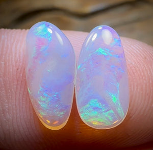 2.4cts - Lightning Ridge Crystal Opal Pair